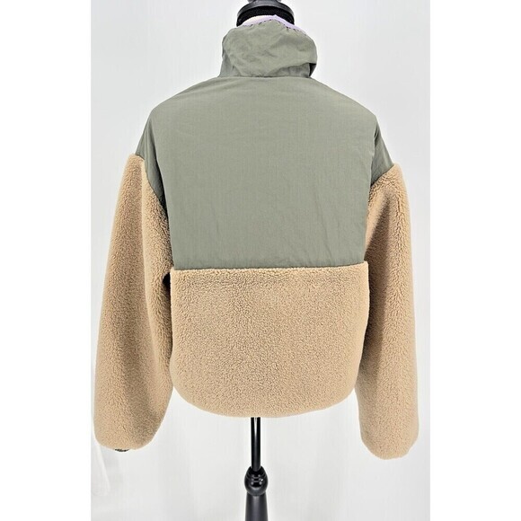 Zara Women’s Tan Beige‎ Fleece Sherpa Sage Green Zip Jacket X Small Rare - Picture 6 of 10